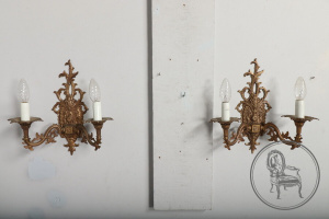 картинка Старинные бронзовые канделябры (2 шт.) в стиле ампир салоне старинных вещей "Шебби" являющийся официальным дистрибьютором в России и Беларуси