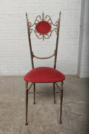 Старинный итальянский стул из латуни с мягким сиденьем код. BE73459