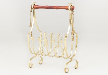 Старинная газетница из красного дерева и латуни код. RM4100109