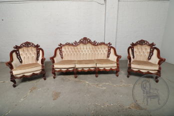 Старинный комплект для гостиной в стиле рококо из ореха код. BE107215