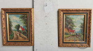 картинка Старинные картины (2 шт.) в фламандском стиле салоне старинных вещей "Шебби" являющийся официальным дистрибьютором в России и Беларуси