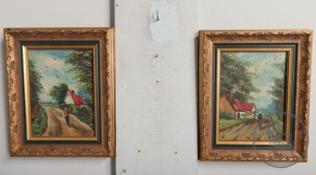 Старинные картины (2 шт.) в фламандском стиле код. BE107217