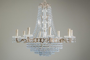 Антикварная люстра из голубого хрусталя код. RM4107761