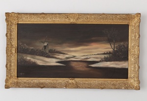 картинка Старинная картина ночной пейзаж салоне старинных вещей "Шебби" являющийся официальным дистрибьютором в России и Беларуси