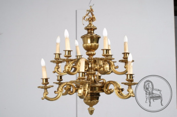 Антикварная люстра из бронзы на 12 рожков код. BE6807