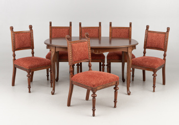 Старинный стол и стулья (6 шт.) код. RM63242