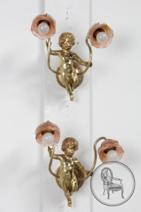 картинка Старинные настенные светильники (2 шт.) салоне старинных вещей "Шебби" являющийся официальным дистрибьютором в России и Беларуси