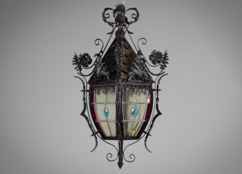 Антикварный светильник из черного кованого металла код.&nbsp;RM4132250