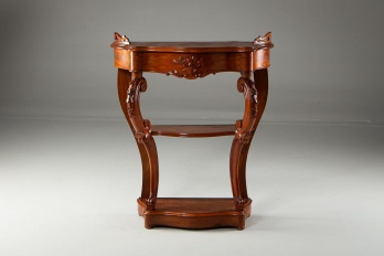 Антикварный консольный столик из красного дерева с цветочной резьбой код. RM4111008