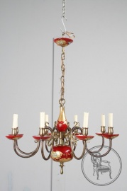 Старинная люстра из муранского стекла с позолотой и лепниной код. BE4097340