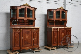 Антикварные буфеты из красного дерева (2 шт.) с маркетри и бронзовыми накладками код. BE4134955