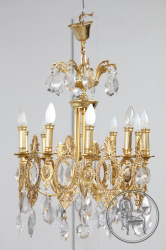 Старинная люстра из бронзы с хрусталем код. BE107821