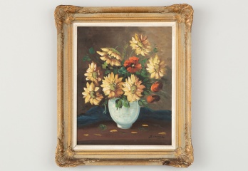 Старинная картина букет с маками код. RM4164877