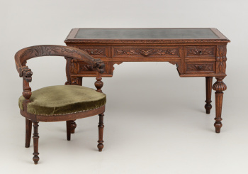 Антикварный письменный стол и кресло код. RM52154