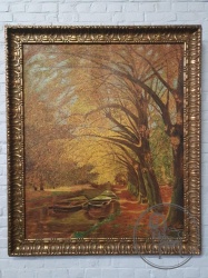 Антикварная картина "Осенний пейзаж" код. BE4112903