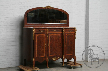 Антикварный комод из ореха с зеркалом и мраморным верхом код. BE107551