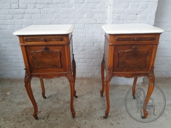 Антикварный комплект комодов (2 шт.) из красного дерева с мраморным верхом код. BE4139040