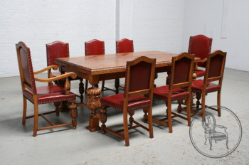 Антикварный стол и стулья (8 шт.) в стиле Брейгель код. BE45118