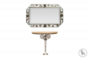 картинка Старинный консольный столик с зеркалом салоне старинных вещей "Шебби" являющийся официальным дистрибьютором в России и Беларуси