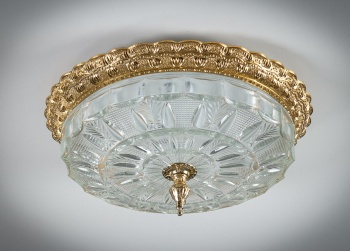 Старинный потолочный светильник из латуни и стекла код.&nbsp;RM4165217