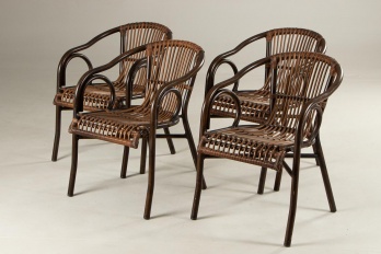 Старинные плетеные кресла (4 шт.) код. RM4101661