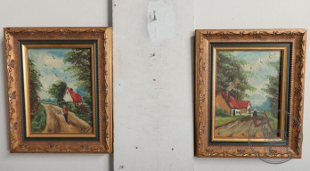 Старинные картины (2 шт.) в фламандском стиле код. BE107217