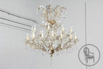 Антикварная люстра из бронзы с хрусталем в стиле Мария-Терезия код. BE6232