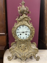 Антикварные каминные часы из латуни код. КОМК54