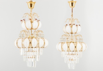 Старинные бельгийские люстры (2 шт.), бронза с хрусталем код.&nbsp;RM4100246