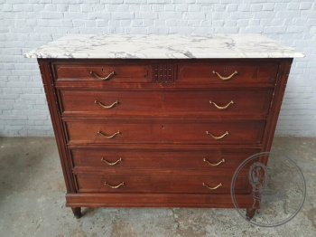 Антикварный комод из ореха с мраморной поверхностью код. BE107055