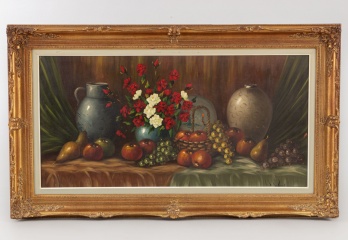 Старинный натюрморт с фруктами и цветами код. RM4164942