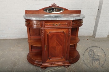 Антикварный ореховый комод со столешницей из дымчатого мрамора код. BE4116714