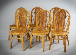 картинка Старинный комплект стульев (6 шт.) из бамбука салоне старинных вещей "Шебби" являющийся официальным дистрибьютором в России и Беларуси