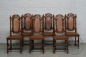 Антикварный комплект дубовых стульев (6 шт.) в охотничьем стиле с ротангом код. BE4143794 фото 7
