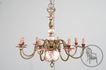 Старинная фарфоровая люстра в фламандском стиле код. BE4096948