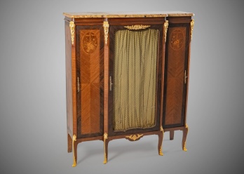 Антикварный книжный шкаф-витрина с мраморным верхом код. RM4166074