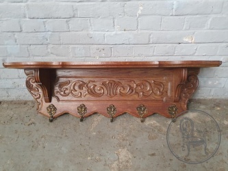 Старинная настенная вешалка с латунными крючками код. BE4097324