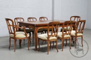 Антикварный стол и стулья (8 шт.) код. BE48451