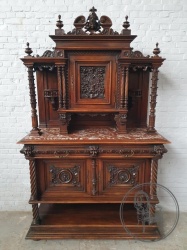 Антикварный ореховый буфет с мраморной столешницей код. BE4097457