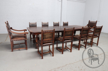Антикварный стол и стулья (10 шт.) код. BE20683