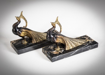  Пара антикварных держателей для книг (букендов) в стиле ар-деко код. RM4165834