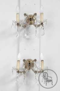 картинка Антикварные настенные светильники (2 шт.) салоне старинных вещей "Шебби" являющийся официальным дистрибьютором в России и Беларуси