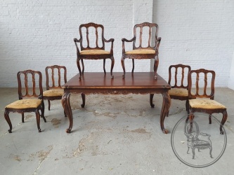 Антикварный набор для столовой (стол, 2 кресла, 4 стула) код. BE4096985