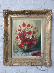 Старинная картина с изображением вазы с цветами код. BE4126967