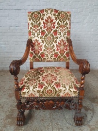 Антикварное ореховое резное кресло код. BE4097306