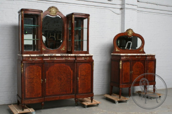 Антикварный буфет и комод с зеркалом с бронзовыми накладками код. BE107357