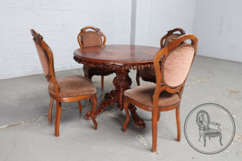 Старинный стол и стулья (4 шт.) код. BE15255