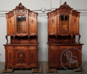 Пара антикварных ореховых буфетов в стиле Людовика XV код. BE106938