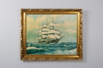 Старинная картина с фрегатом код. RM4164982