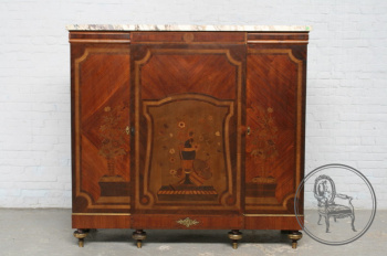 Антикварный шкаф в стиле арт-деко из красного дерева с инкрустацией код. BE107600